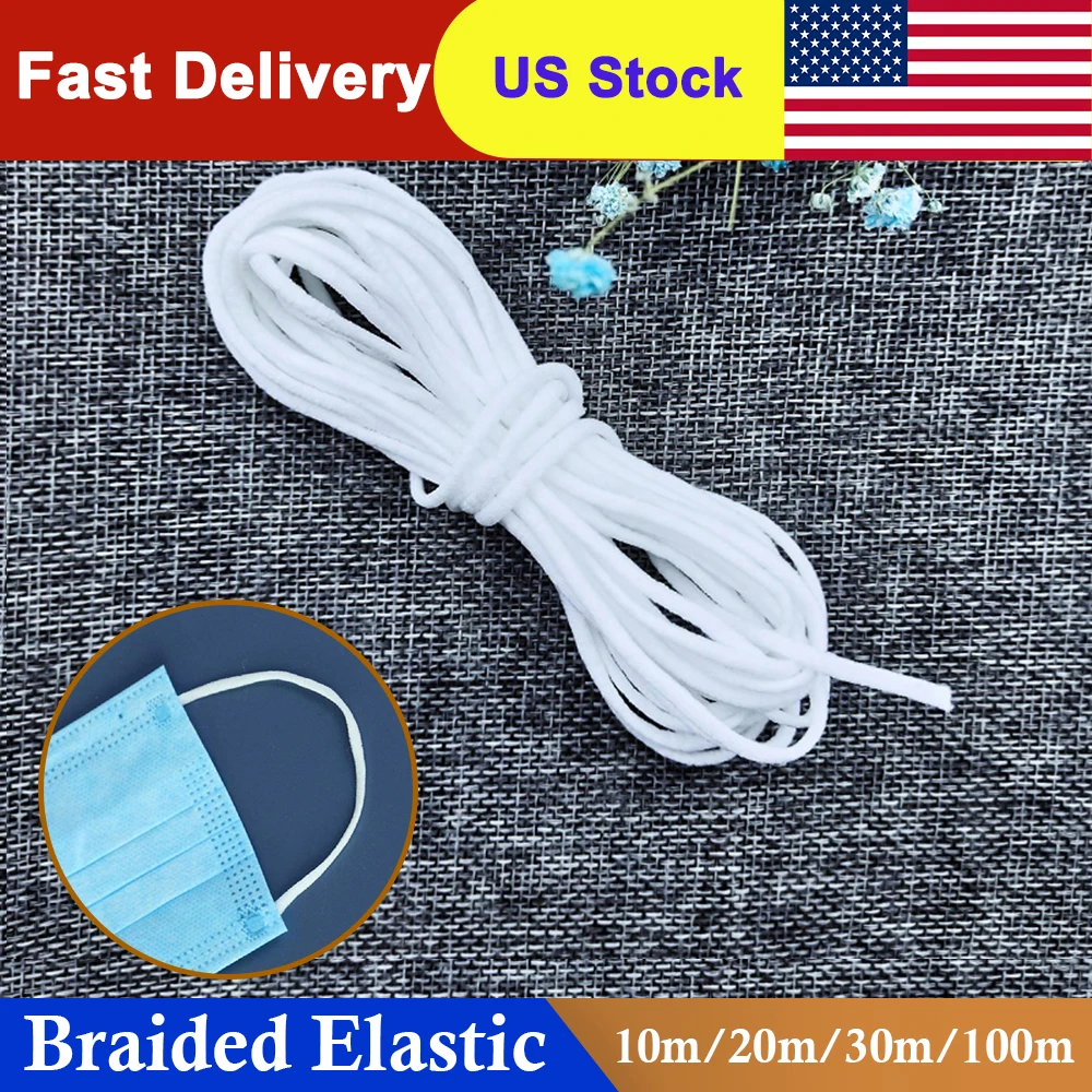 

1 Roll Elastic Band Face Mask Band Mask Rope Rubber Band String Mask Ear Cord Round Elastic Band DIY Clothing Craft Accessories