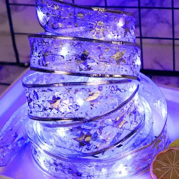 

Gift Box Packaging LED Battery Ribbon Night Light Bow Lantern String Waterproof Light for Christmas Festival New Year Decoration