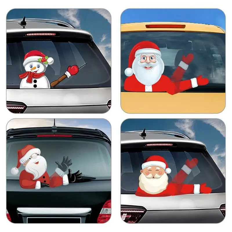 Christmas Car Rear Windshield Wiper Stickers Removable Waterproof Windscreen Window Decals Universal Auto Styling Decoration