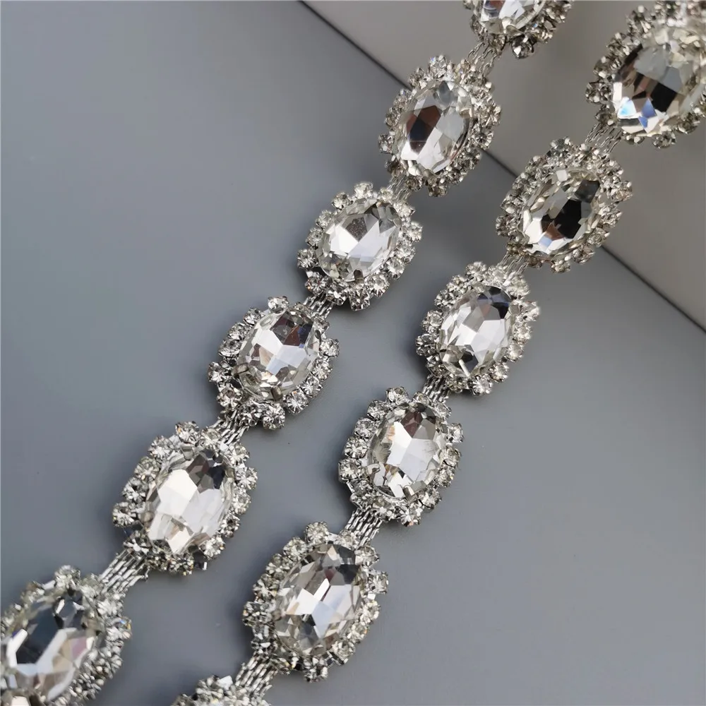 1 Meter Rhinestone Crystal Chain Bling Diamante Lace Diamond Trim
