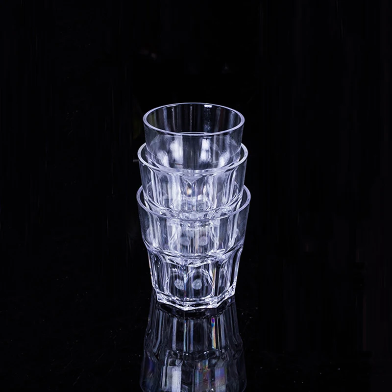 6pcs Plastic Restaurant Tumbler Clear Beer Wine Beverage Cups Break Resistant Drinking Glasses Transparency Cafe Bar Supplies