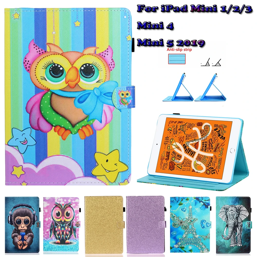 Чехол для Apple iPad Mini 5 чехол 4 1/2/3 защитный из искусственной кожи с магнитной
