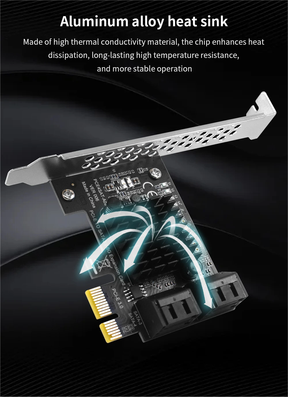 TISHRIC PCI-E SATA Controller Expansion Card - 6/8/10 Ports, ASM1166, PCI SATA3.0 Adapter Description Image.This Product Can Be Found With The Tag Names Adapter, Asm1166 6 ports, Asm1166 sata controller, Expansion card, Pci sata ide controller card