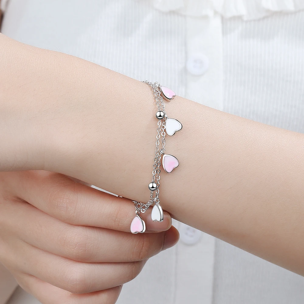 Silver Bracelet Shaped Heart Women's Heart Bracelet Jewelry Diamond  Imitation Bracelets - Walmart.com