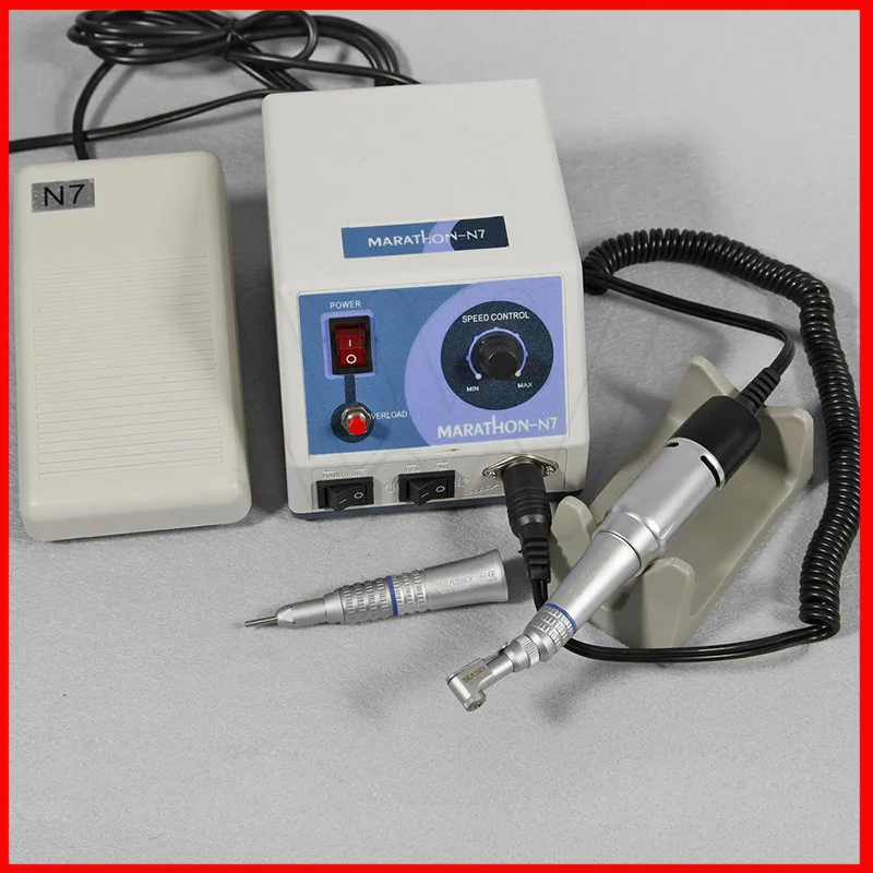 US $122.36 Dental Lab MARATHON Electric Micromotor N7 Micro Polisher With Straight Handpiece And Contra Angle 35K Rpm