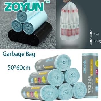 

50×60 large garbage bag thickening household kitchen reel flat mouth disposable green plastic bag garbage bag