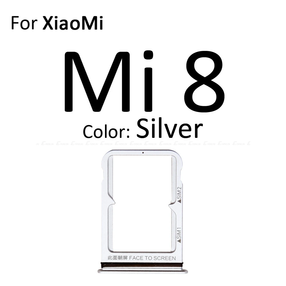 Sim Micro SD Держатель для карт Слот лоток ридер для Xiaomi Mi 8 Lite A1 5X адаптер контейнер Сменные соединительные детали - Color: For Mi 8 Silver