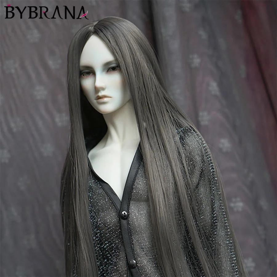 Bybrana 1/3 1/4 1/6 1/8 BJD парик высокой температуры длинные черные прямые волосы MSD SD Yosd для