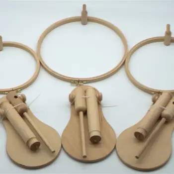 

Embroidery Seat Frame Adjustable Solid Wood Cross Stitch Ring Rack Embroidery Stand Hoop New