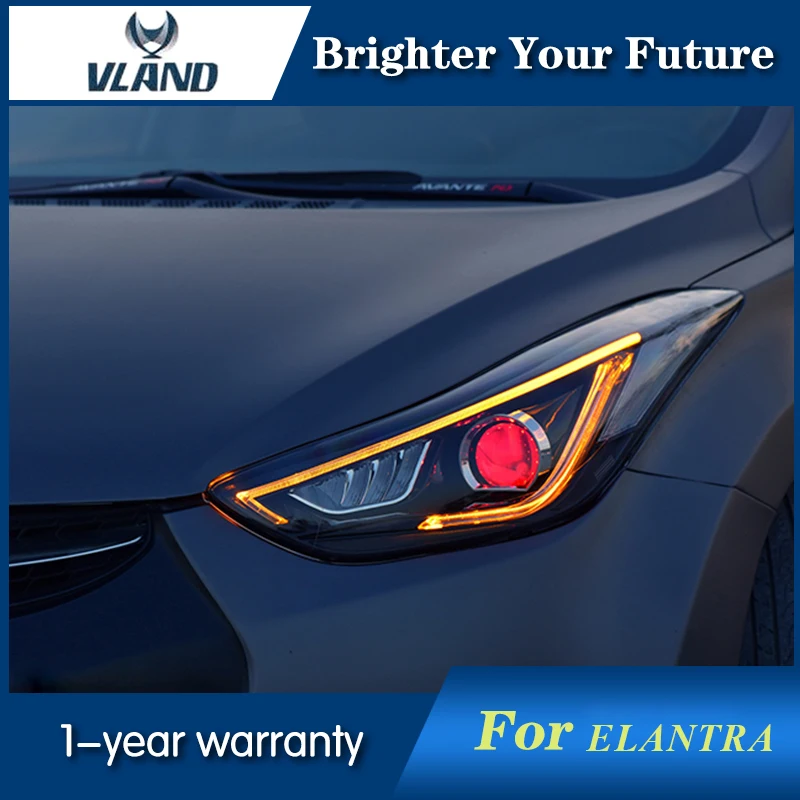 Новый Стиль фар для 2012 2016 Hyundai Elantra светодиодный головной светильник дьявол глаза