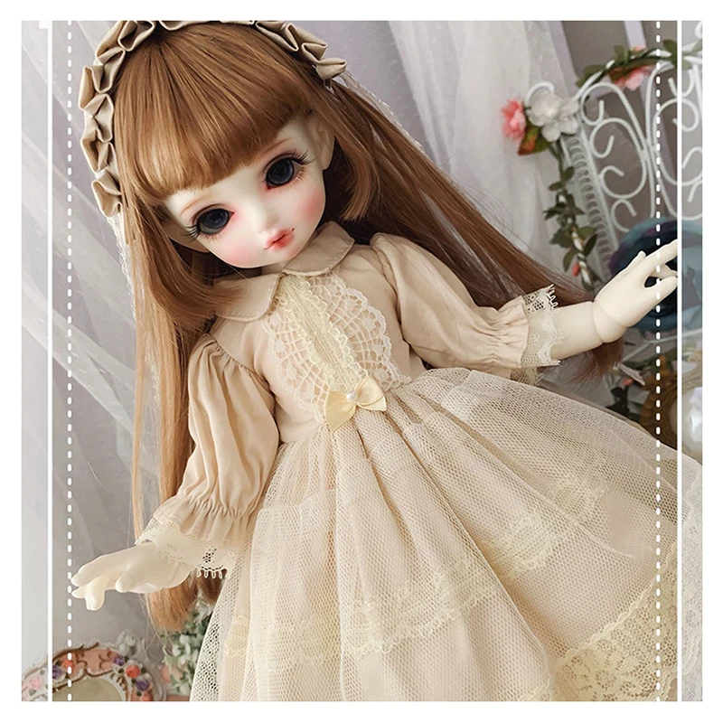 Платье для принцессы костюм + лента волос куклы BJD 1/6 1/4 дюйма аксессуары кукол Blyth