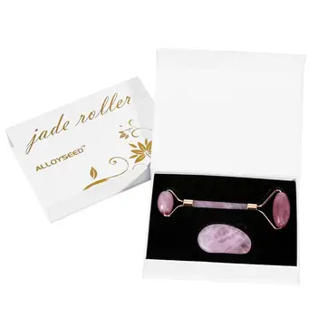 

Rose Quartz Face Massage Roller Facial Eye Body Anti-aging Beauty Tool Set with Gift Box