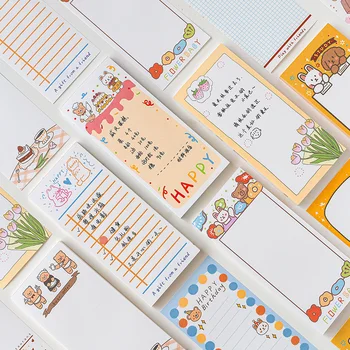 

50Pcs\DIY creative cute retro personality fun can tear Post-it notes message student stationery office supplies notebook
