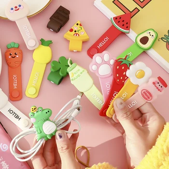 

Silicone Charging Cable Management Protector Cute Cartoon Charger Winder Wire Organizer For iPhone USB Earphone Cord