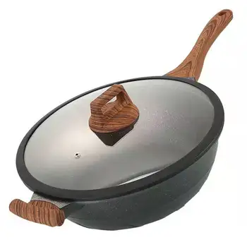 

Diamond Rock Maifan Stone Pot Household Smokeless Flat Bottom Wok Gas Induction Cooker Universal Non-stick Pan Dual-purpose Pot