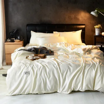 

HOT! 100% pure satin silk bedding set,Home Textile King size bed set,bedclothes,duvet cover flat sheet pillowcases Wholesale