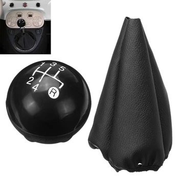 

5 Speed Car Manual Gear Shift Knob Lever Shifter Leather Gaiter Dust Boot Cover for Fiat 500/500C 2007-2015