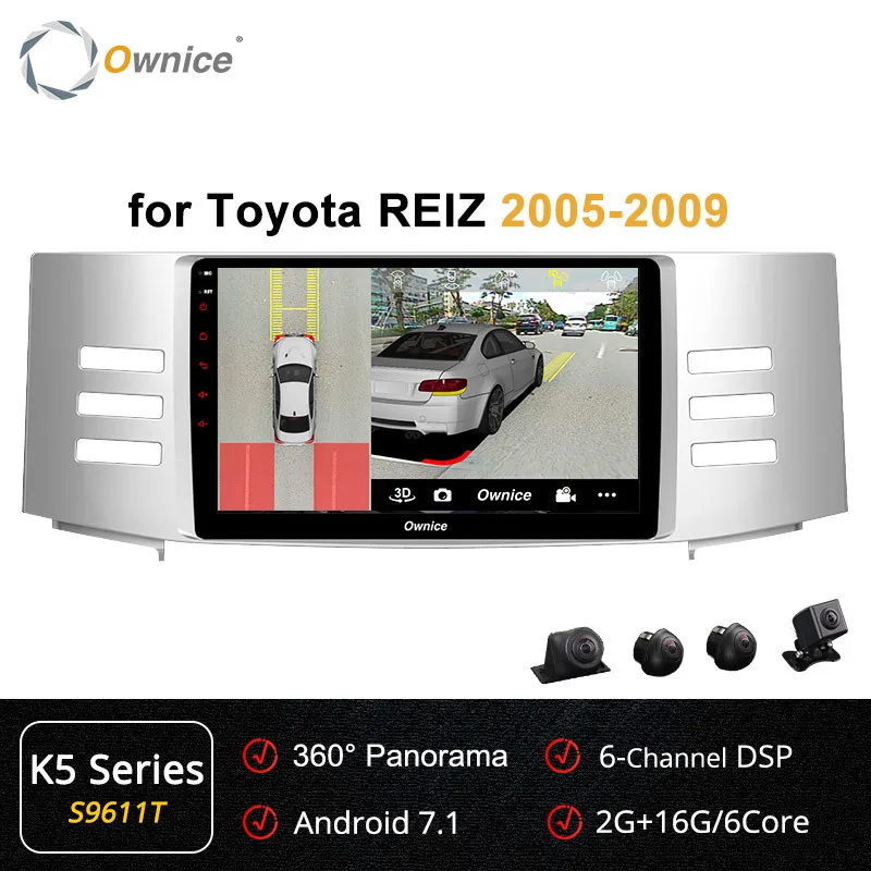 Ownice K1 K2 K3 " Octa 8 Core Android 9,0 автомобиля радио плеер с gps-навигатором для Toyota Reiz Mark X 2005 2006 2007 2008 2009 DVD 4 аппарат не привязан к оператору сотовой связи - Цвет: S9611 K5