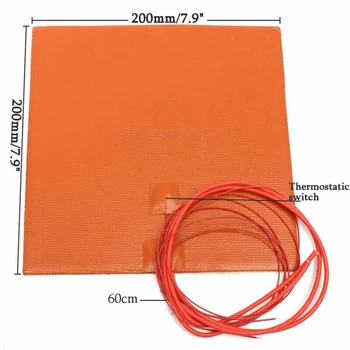 

200W Silicone Heater 200x200mm For 3D Printer Heat Bed Heating Equipment