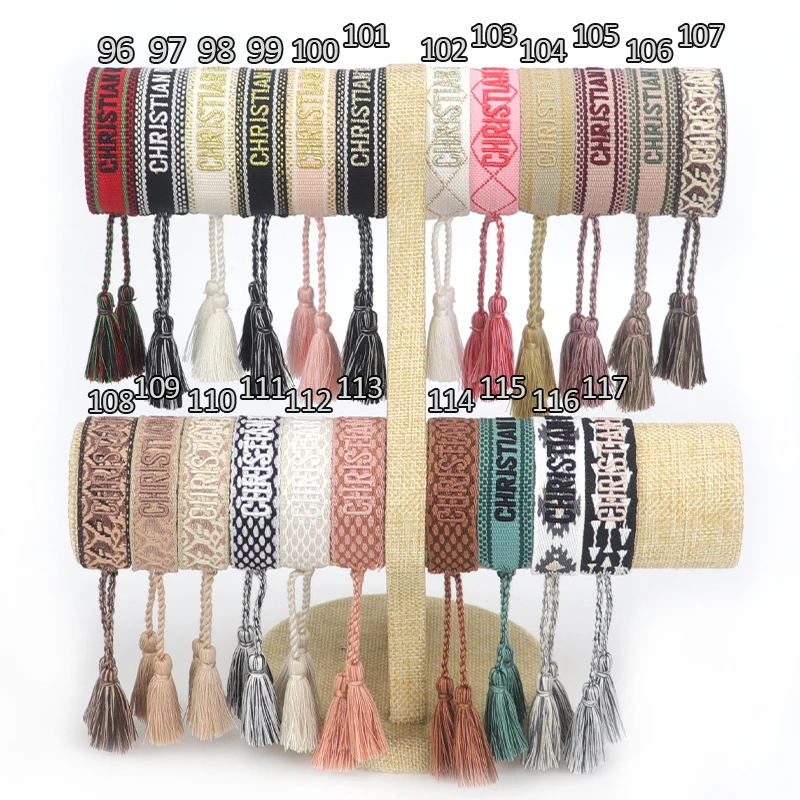 Pulsera de la amistad para hombre y mujer, brazalete de borla bordada ajustable, pulsera trenzada Vintage para pareja, joyería 2021