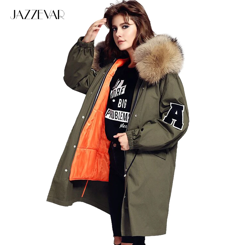 Jazzevar 2019 Neue Winter Jacke Lose Kleidung Mit Kapuze Mantel Frauen Parkas Armee Grun Grosse Waschbaren Pelz Kragen Outwear Top Qualitat Parka Army Green Women Parkawomen Parka Army Aliexpress