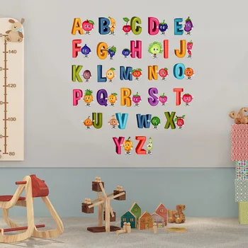 

ZW119 New Style Fruit Series English Lettered Creative Wall Living Room Wall Decoration Wall Sticker Wholesale