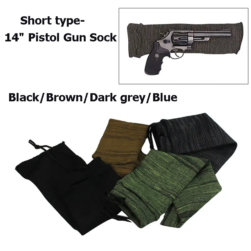 Hunting Silicone Treated Pistol Sock Gun Sleeve Handgun Storage Black/Gray/Green 