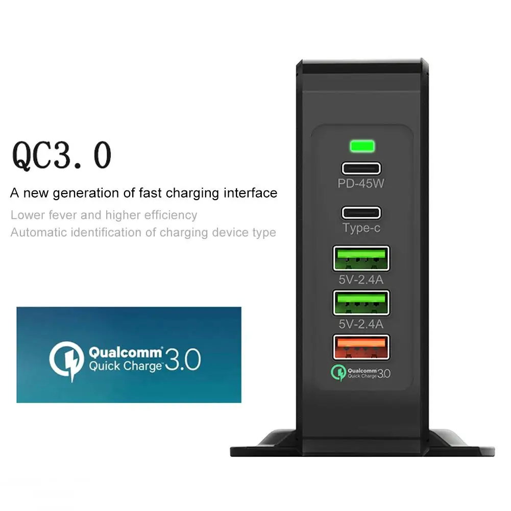 EU/US 75W type-c USB PD многопортовое быстрое зарядное устройство 3,0 для ноутбука адаптер питания планшета Apple iphone ipad huawei Xiaomi