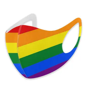

Dust Mask Rainbow Flag Gay Pride Lesbian Banner Strip Mouth Face Respirator for Adult Kids Washable Reusable Anti Pollution