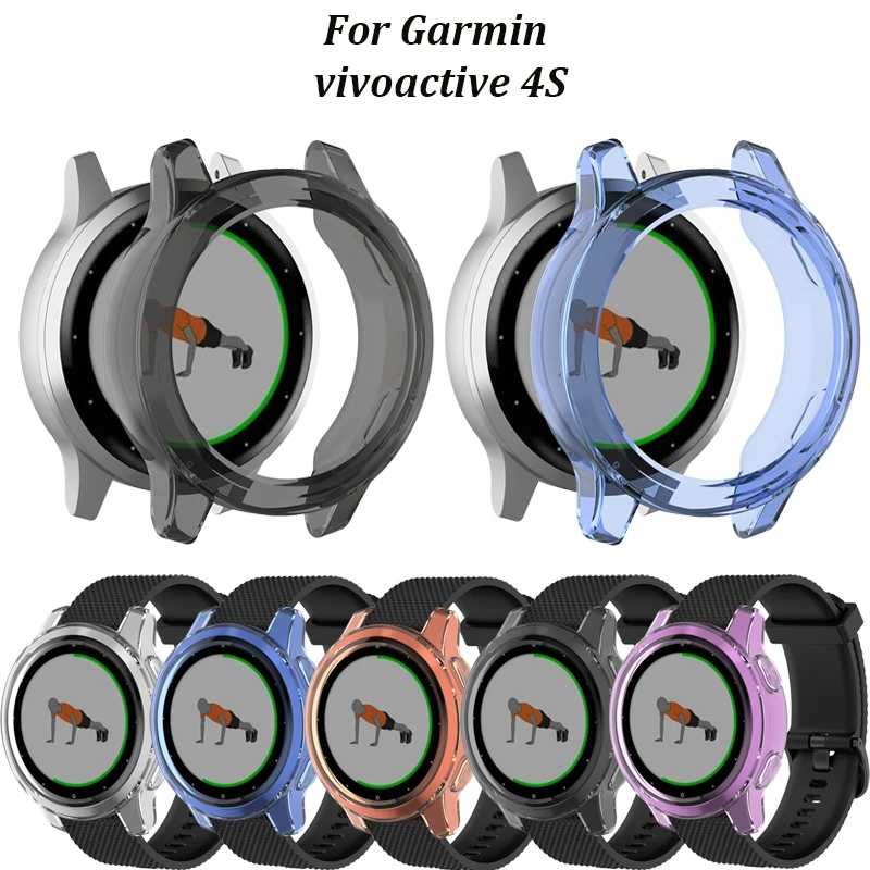 

For Garmin vivoactive 4S TPU Smart Protective frame Accessories soft Shell For Garmin Active S smart watch cover Protector