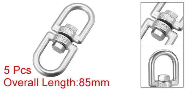 M8 (5 pcs) Uxcell M8 поворотное двухстороннее круглое вращающееся подъемное кольцо, глаз к болту 5 шт - Цвет: M8 (5 pcs)