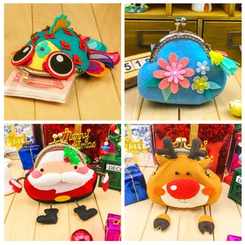 

Christmas Cloth Craft Material Kit DIY Christmas Gift Bags Candy Bag Santa Claus Snowman Elk Kid's Xmas Gift Candy Bags new