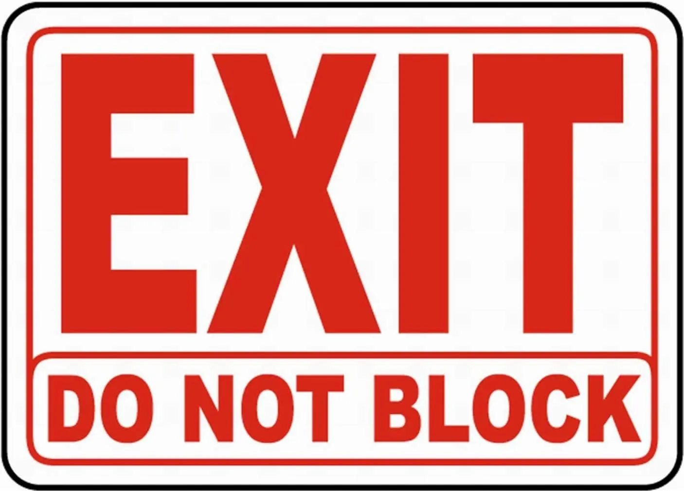 Do not exit. Do not block. block not. block sign. exit logo.