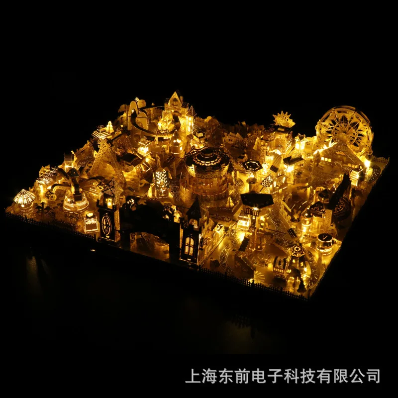 

Mu Art Mode 3D Difficult Jigsaw Puzzle Handmade Assembled Model Amusement Park Merry-go-round Ferris Wheel Toy
