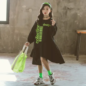 

2020 Spring New Fashion Girls Dresses Personality Letter Printing Baby Girls Dresses Loose Casual Kids Dresses for Girls, #8315