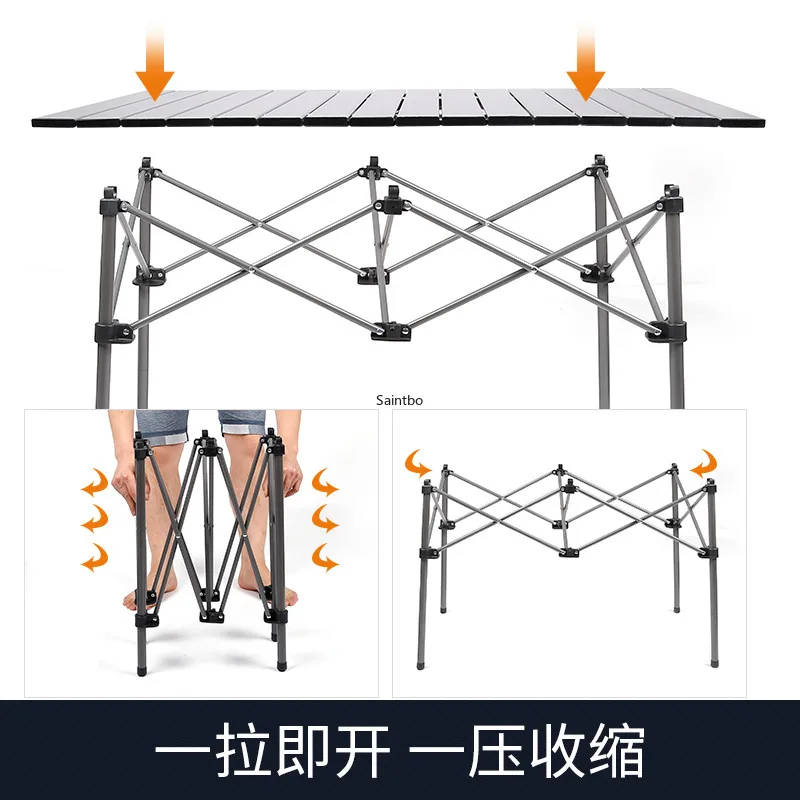  Outdoor Folding Table and Chairs Set Portable Picnic Table 7 Pcs Set Outdoor Self-driving Recreatio
