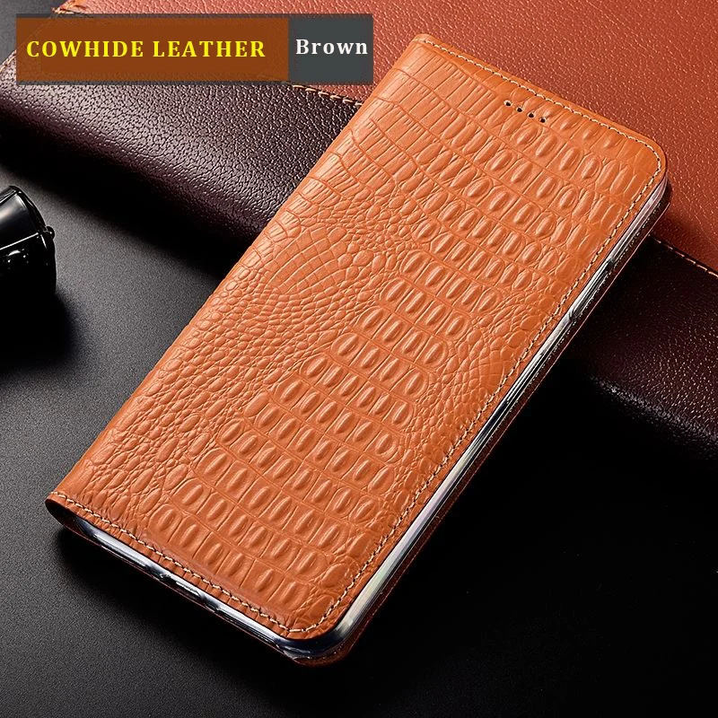 Crocodile Back Genuine Leather Case For OPPO Realme 3 5 6 Pro 3i 5i 5s 6i Magnetic Wallet Flip Cover oppo phone cases Cases For OPPO