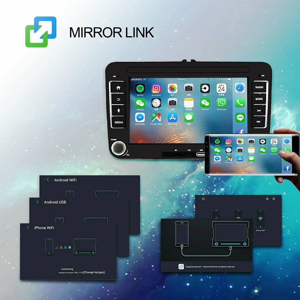 7 дюймов Автомагнитола 2Din Android 8,1 gps NAVI FM для VW GOLF 5V 6 PASSAT вариант PM