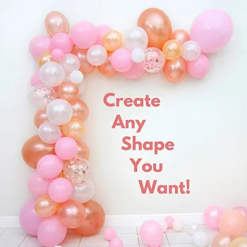 

Balloon Garland Arch Set 5-18inch Pink Peach Rose White Balloon Set Birthday Wedding Holiday Christmas Balloon Party Decoration