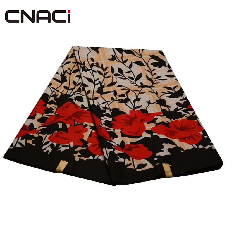 

CNACI Flower African Wax Fabric 2019 Hot Sale Veritable Wax African Ankara Fabric 6 Yards Guaranteed Wax African Fabric For Lady