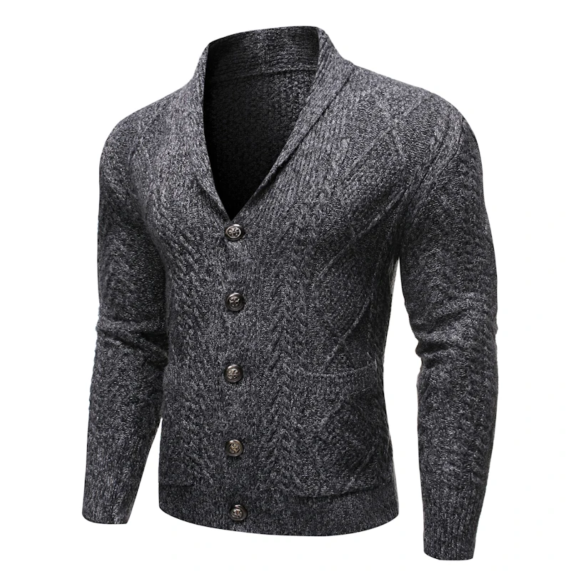 Loldeal Solid Color Long-sleeved Sweater Fashion Casual Lapel Button Cardigan Mixed Cotton Comfortable Knitting Loldeal Solid Color Long-sleeved Sweater Fashion Casual Lapel Button Cardigan Mixed Cotton Comfortable Knitting