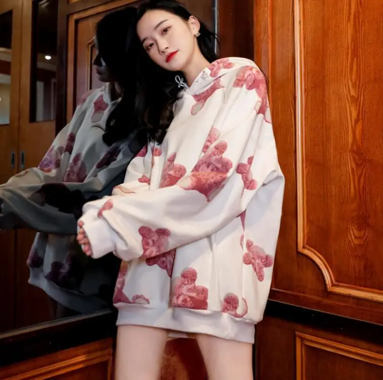 

2019 Autumn New Product Hoop Loose Hoodie Women Tide Oversize Couple Hoodie Ins Korean Nightmare Before Christmas Harajuku 50cs