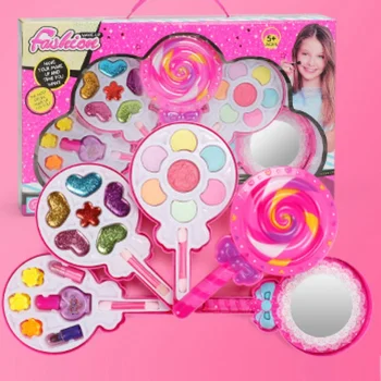 

Non-Toxic Lollipop Children Cosmetics Beauty Toys Pretend Play Girls Princess Makeup Box Set