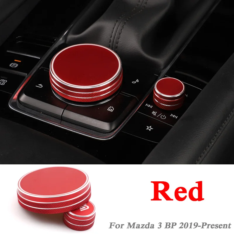 2pcs red Автомобильный Стайлинг интерьера молдинги электронный ручной тормоз Блестки для Mazda 3 BP-Н. В. Мультимедийные кнопки полые блестки - Название цвета: 2pcs red