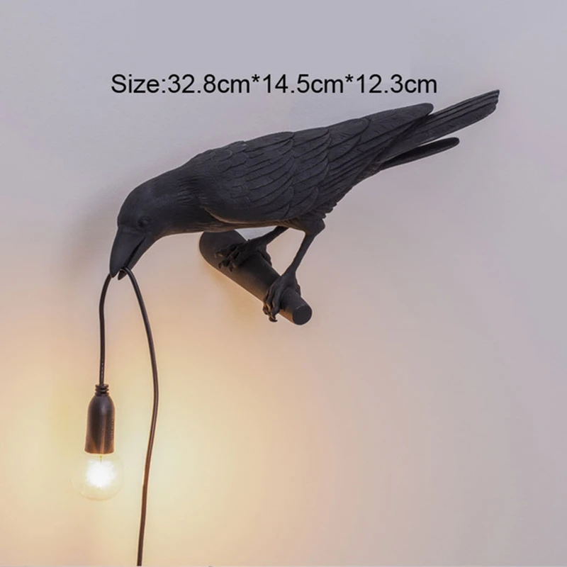 Настенный светильник Seletti Bird Современный итальянский из смолы белого и черного