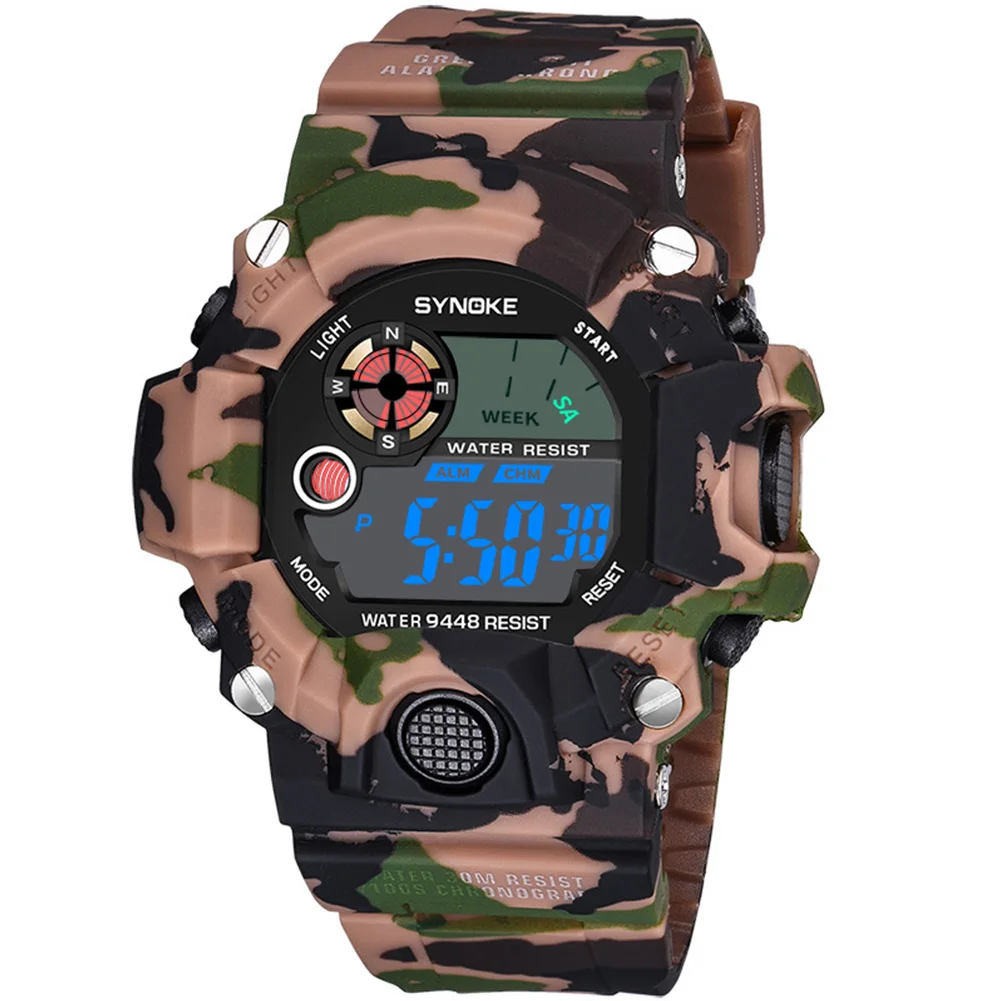 

Men Women Sport Casual Fabala Multifunctional Military Watches Waterproof ABS Electronic Watch UV Digital Camouflage Wrist Watch