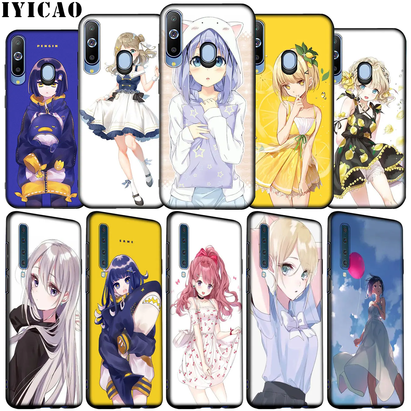 IYICAO manga kawaii gir Anime Soft Silicone Case for Samsung Galaxy A70 A50 A60 A40 A30 A20 A10 M10 M20 M30 M40 A20E Phone Cover | Мобильные