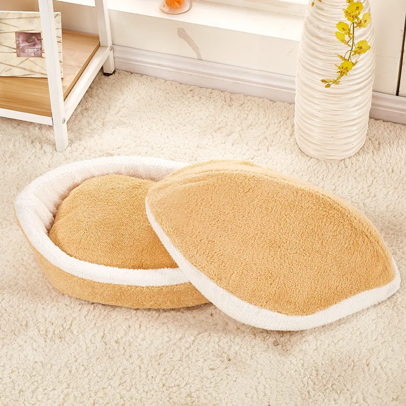 Pet Bed Brown Shell House For Dog Sleeping Sofa Bed Removable Cushion Pet Beds For Dogs Puppy Beds Foldable Mat For Dog House