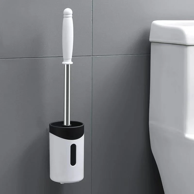

Silicone Toilet Brush With Holder Set Plastic Toilet Bowl Brush Wall-mounted or Floor-Standing Bathroom Toilet Cleaning Brush
