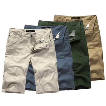 

KOSMO MASA Summer Cotton Shorts Mens Casual Military Cargo Shorts Khaki Pants Men's Plus Size Knee Length Shorts For Men MCS031